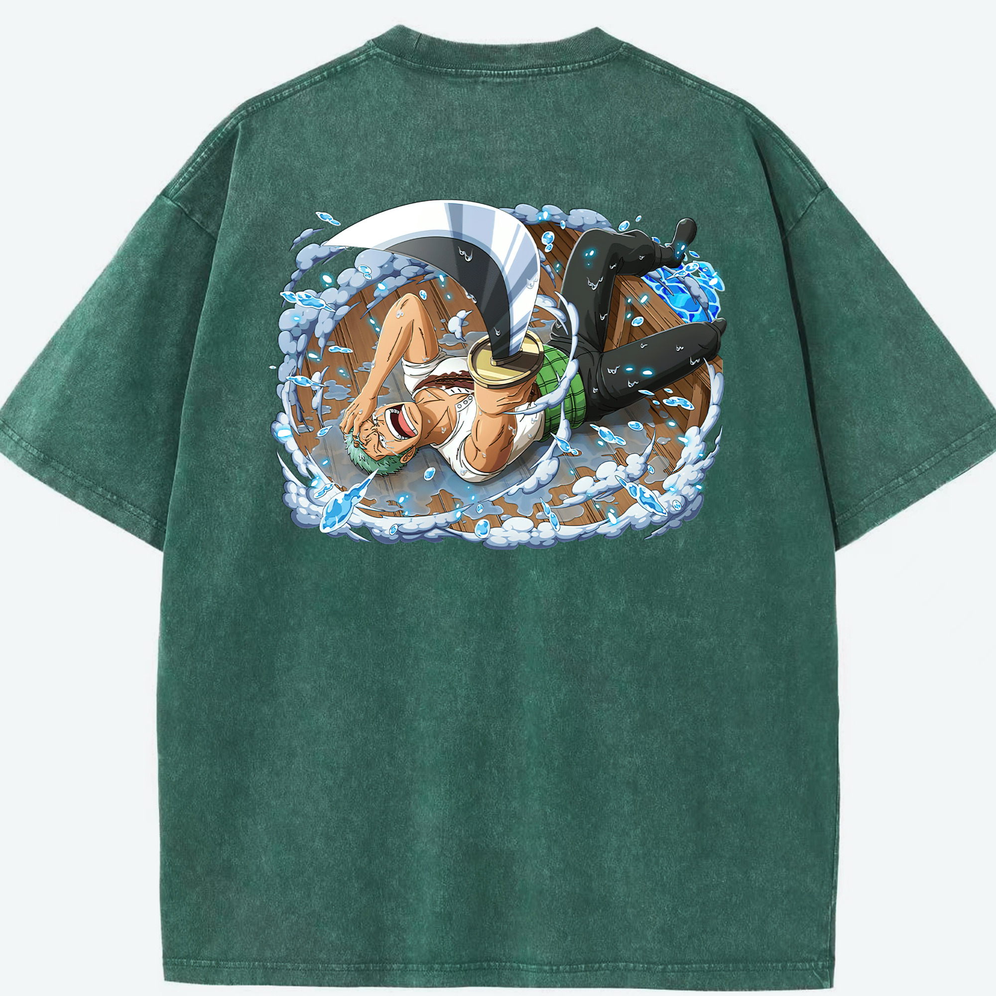 ワンピース ロロノア・ゾロ ONE PIECE Roronoa Zoro 綿100% ヴィンテージ風 半袖Tシャツ（背面プリント）